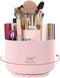 SKYDUE Rotating Makeup Organizer, Dual-Purpose Desk Organizer for Cosmetics & Pens, 5 Slots Pencil Cup for Office, Home
