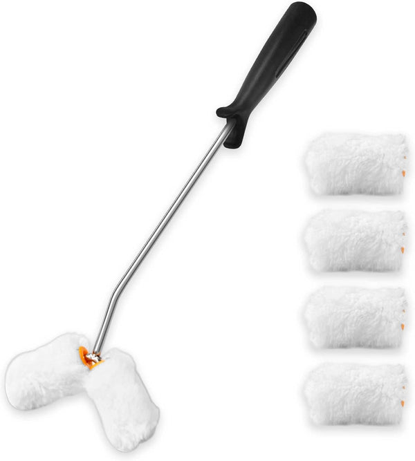 HAUTMEC Smart Paint Roller Kit, Mini Roller Frame, Microfiber Roller Covers, Comfortable Handle
