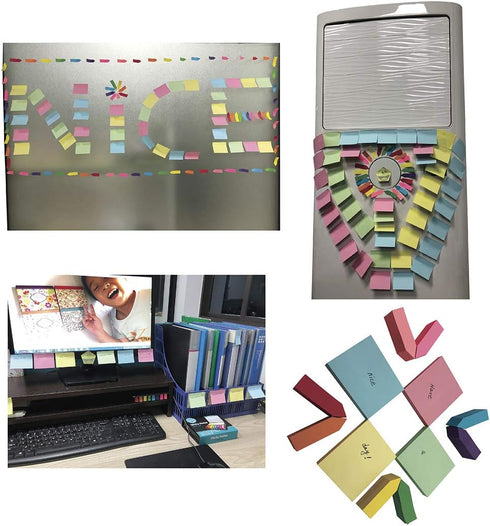 Nice Paper Cute Boxed Self-Sticky Notes, Memo Pad Set, 1920 Pieces Page Colorful Makers Tabs, 12 Colors