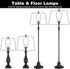 Bronze Lamp Shade Holder with 2 Set Lamp Finials - 10 Inch Lamp Harp, E26 Light Base UNO Fitter Adapter