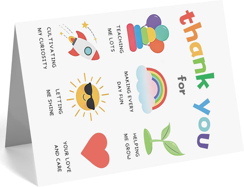 MOROLURU Teacher Thank You Card, Appreciation Greeting Card for Teacher, Thank You for Teaching Me Lots and Making