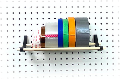 PEGGY Pegboard Tape and Ribbon Organizer, Accessory Hook and Dowel Storage for Crafts and Hobby, 12in Kit