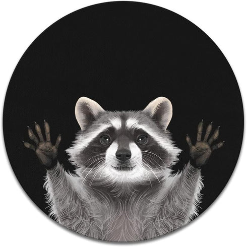 Non-Slip Round Mousepad, WIRESTER Racoon Hands Out Mouse Pad for Home, Office and Gaming Desk by WIRESTER