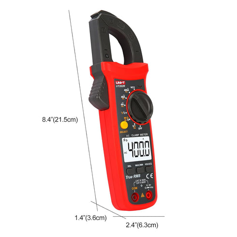 UNI-T Digital Clamp Meter UT202R, AC Current TRMS Volt Amp Ohm Meter, HVAC Clamp On Multimeter, Auto Ranging