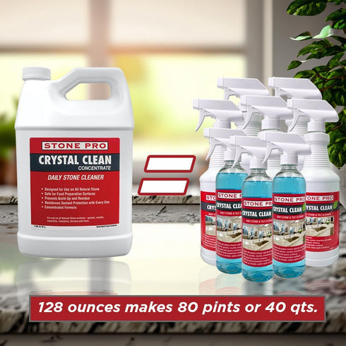 16 oz) StonePro Crystal Clean - PH Neutral Cleaner for Stone Surfaces (Ready-To-Use Spray