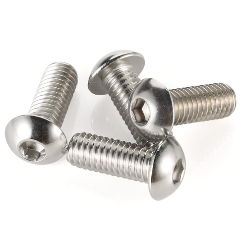 M6-1.0 x 20mm Button Head Socket Cap Screws, Stainless Steel 18-8, Bright Finish, Quantity 25