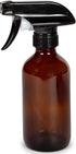 Vivaplex 6 Large 8 oz Empty Amber Glass Spray Bottles with Black Trigger Sprayers