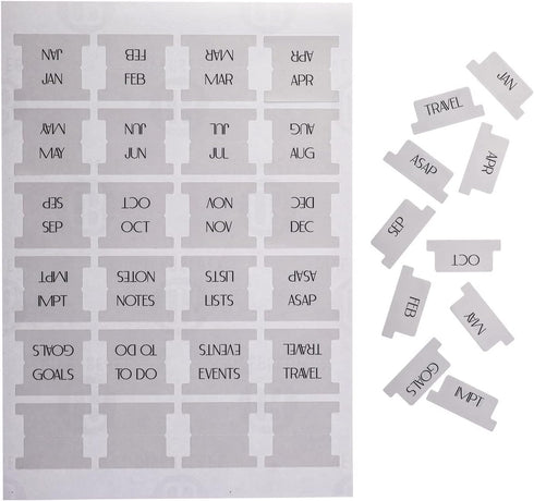 DiverseBee Laminated Planner, 24 Peel and Stick Tabs (12 Monthly, 4 Blank), Sand Color Dividers