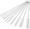10Pcs Silver Long Straw Brush, Nylon Pipe Tube Cleaner 8-inch Set, Long Straw Brush for Sippy Cup Cleaning