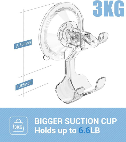 Teletrogy 4 Pack, Suction Cup Razor Holder Reusable Powerful Shower Suction Hooks for Inside Shower, Waterproof Shaver