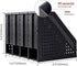 SAYEEC Desktop File Magazine Folder Holder, 4 Section Plastic Hollow Documents Organizer, Foldable Rack