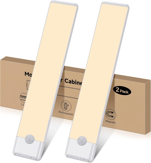 Motion Sensor Under Cabinet Lights, Magnetic Rechargeable Under Counter Closet Light, Wireless