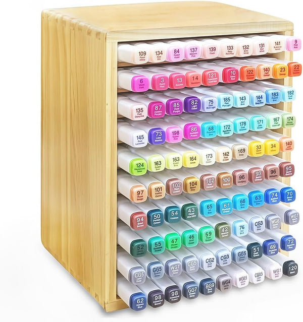 VTOINKK wooden bamboo marker storage organizer100 - marker holder for desk, alcohol marker