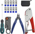 XINGYHENG 14Pcs Coaxial Cable Compression Crimping Tool Kit, RG59 RG6 Coax Crimper, Cable Stripper
