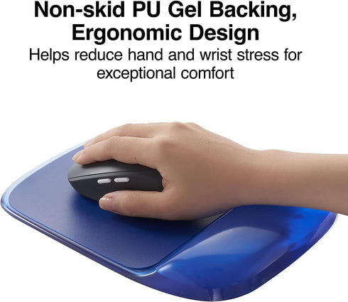 Staples Gel Mouse Pad/Wrist Rest Combo, Blue Crystal (18259)