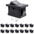 15 Pcs AC 6A/250V 10A/125V Mini Boat Rocker Switch, SPST On/Off Round Toggle 2 Pin Snap