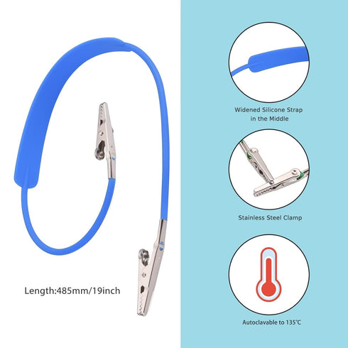 12 Pcs Autoclavable Silicone Dental Bib Clips - Individually Wrapped, Colorful Bib Holder with Lanyard Neck Chain