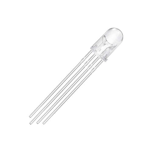 CHANZON 100 pcs 5mm RGB Multicolor LED Diode Lights - Common Anode, Clear Round Transparent 4 pin