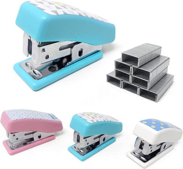Honbay Portable Mini Cute Desktop Stapler Set with 640PCS No.12 Staples for Office, School, Home, Travel
