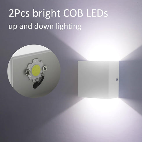 85-265V 6W Non-dimmable) LED Modern Wall Sconce, AC Cube COB Wall Lamp Up and Down Wall Sconce for Corridor Stair