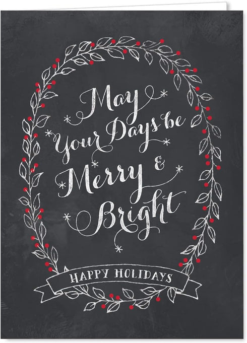 Celebrate the Season Christmas Card Assortment Pack - 25 Greeting Cards Set with 5 Holiday Designs and White Envelopes