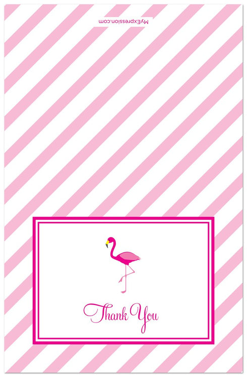 MyExpression.com 50 Pack Hot Pink Flamingo Thank You Cards