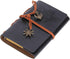 EvZ Leather Writing Journal Notebook, 5 Inches, Vintage Nautical Spiral Blank Diary, Black