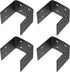 4 PCS Black Half Post Base for 4 x 4 Post Anchor Connector, Heavy Steel Mounting Joist Hanger Brackets