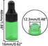 40 Pack 3ml Green Glass Dropper Bottles with Black Rubber Cover, Tapered Glass Droppers Set