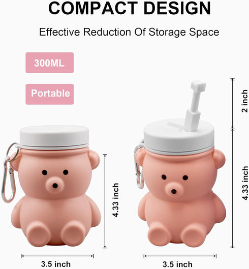 300ml Nozzle Pink(1pc) Cute Portable Bidet for Kids, Lovely Baby Bidet Spray Bottle, Compact Travel Size Camping Peri