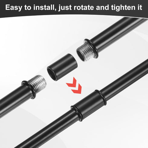 M METERXITY 4-Set 250mm(9.84") M10 Straight Pipe Lamp Stem Kit, Long Double End Thread Rod W/Coupling Sleeve Nuts