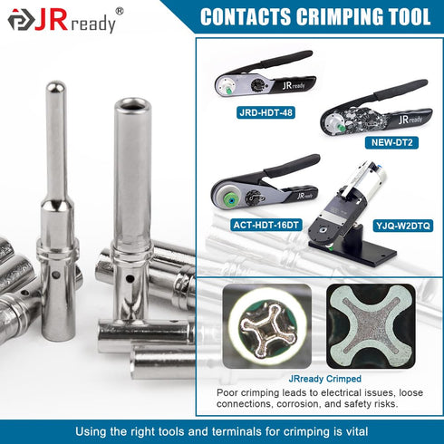 JRready Deutsch DT Solid Contacts Terminal Kit, Size 16, ST6364-050, Electrical Connectors, Pin 0460-202-16141, Socket