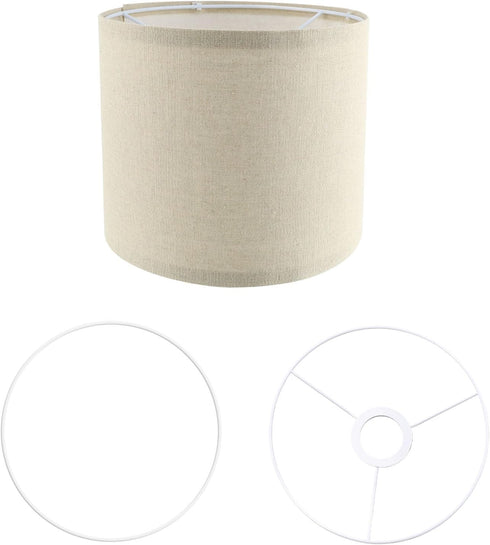 7.87" 7" HEVSTIL Lampshades Natural Linen Lampshades Bottom x High, Easy Assembly Fabric Lampshades for Table Lamps
