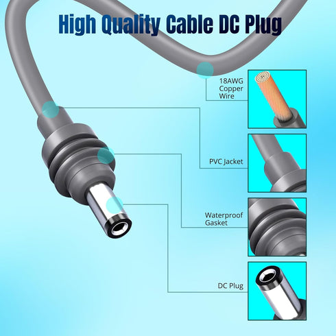 JacEnergy Starlink Mini DC Cable Connector Female to Male Adapter Waterproof Power Cable Extender Starlink Mini