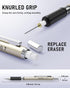 Nicpro 0.7 mm Art Mechanical Pencil Set - 3 PCS Metal Drafting Pencil with Lead Refills and Erasers for Artists