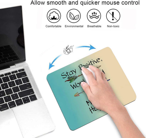 Inspirational Quote Mouse Pad and Coasters Set - Stay Positive Work Hard for Laptop & Computer