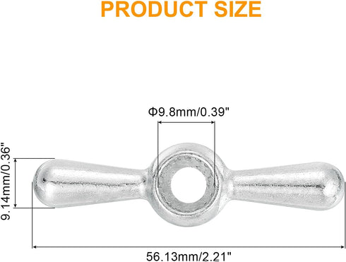 01-5095 1Pcs Replacement,16 uxcell Hose Bib Tee Handle, Metal Outside Hose Bib Handle Point Broach Outside Faucet Hose
