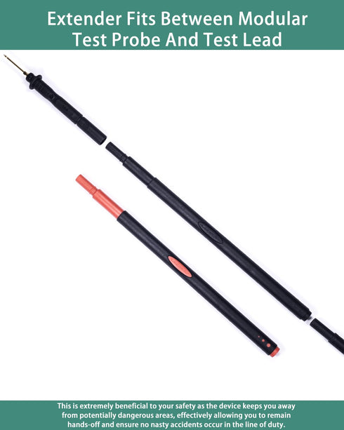 Multimeter Leads, Test Probe Extenders Kit, Extenders Fits Between Modular Test Probes& Leads(2 PCS, Black and Red) BC5540200