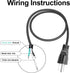 QTEATAK Male and Female Connector Extension Cord, 125V 15A 2-Pole 3-Wire, 50cm Female and 100cm Male Plug with AWG14