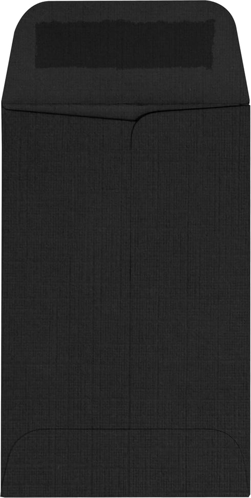 LUXPaper #1 Coin Envelopes, 2 1/4" x 3 1/2", Black Linen, 80lb. Text, 50 Qty