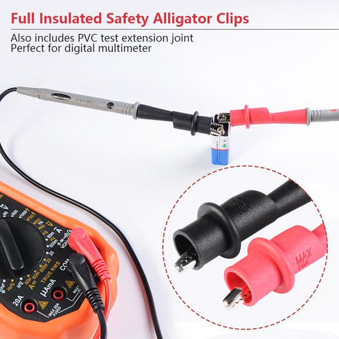 Electrical Multimeter Test Leads Set with Alligator Clips, Test Hook, Probes, Professional Kit 1000V 10A