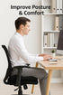 Tailbone Seat Cushion Non-Slip Orthopedic Memory Foam Pressure Relief for Long Sitting on Office Chair, Home Chair