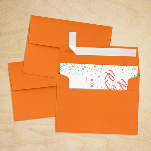 LUXPaper 4Bar A1 Invitation Envelopes, Peel & Press, Mandarin Orange, 50 Qty