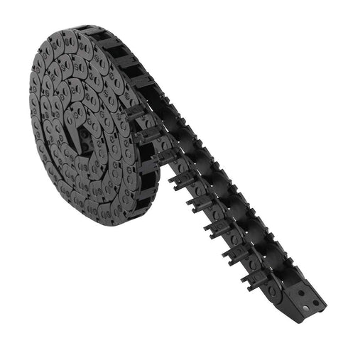 BCZAMD 10X11mm Drag Chain Semi Enclosed Type Adjustable Cable Wire Carrier, Black 1M Plastic Flexible Track