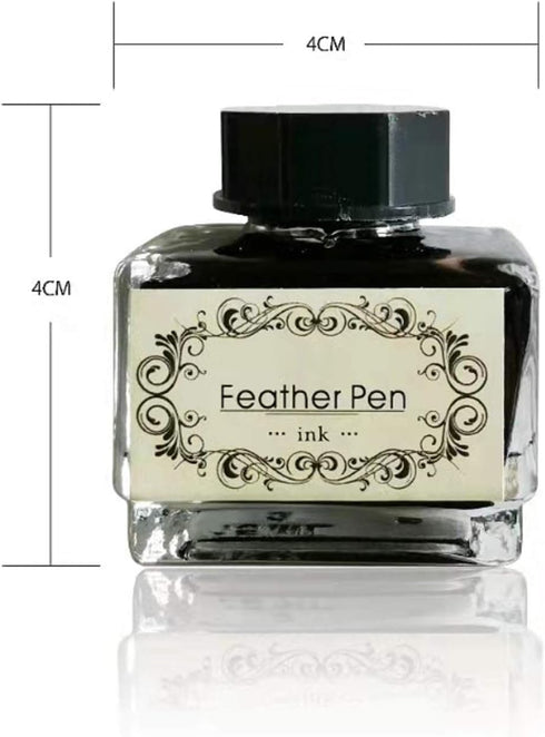 Black Calligraphy Ink, No Carbon No Blocking Fountain Pen Ink for Feather Pen, Quill Pen, Dip Pen, 15ml