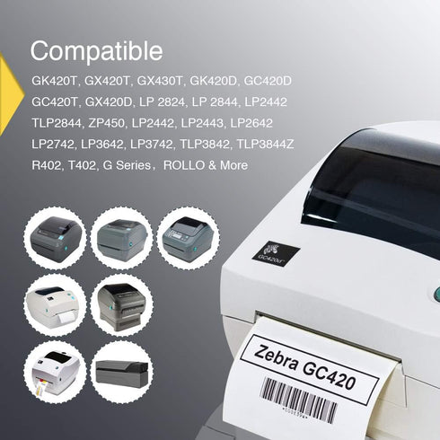 BETCKEY 4" x 2" (102 mm x 51 mm) Barcode Shipping & Multipurpose Labels, Compatible with Zebra & Rollo Printer, 2