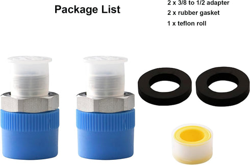 RV Faucet Adapter 1/2 to 3/8 Reducer Faucet Supply Line Adapter Compression Fitting Compatible with Plumbing Water Hose