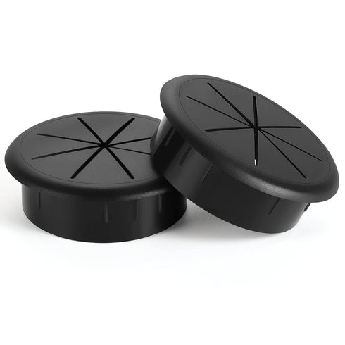 HYCC 2 Pack 2-3/8 Inch Flexible Desk Grommet, Organize Wires and Cables Effectively, Color: Black