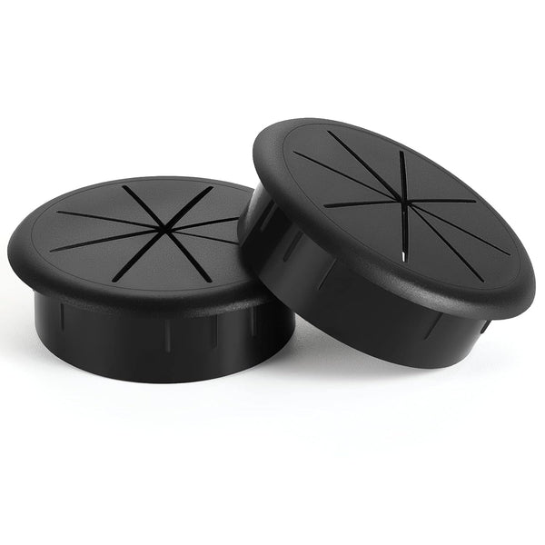 HYCC 2 Pack 2-3/8 Inch Flexible Desk Grommet, Organize Wires and Cables Effectively, Color: Black