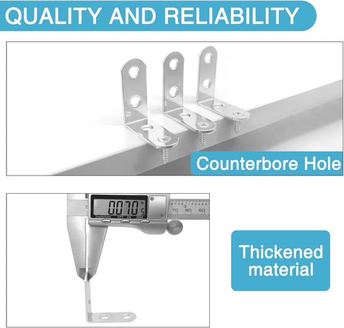 18PCS 1.57'' x 1.57'' L Bracket Corner Brace, Stainless Steel Small 90 Degree Right Angle Bracket with 72PCS Screws